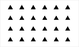 Graphic representation of a area symbol. Equilateral triangles with a 1.50 mm side length, spaced at 2.00 mm intervals.