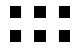 Graphic representation of a area symbol. Squares with a side length of 3.60 mm, arranged in a regular grid with 4.00 mm spacing.