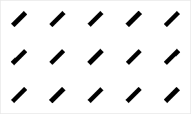 Graphic representation of a area symbol. Rectangles measuring 0.60 mm in width and 2.40 mm in length, rotated 45° to the right. The elements are arranged in a regular grid with 5.00 mm spacing between grid nodes.