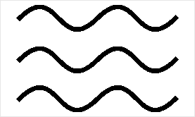 Graphic representation of a area symbol. Curved lines with a width of 0.60 mm, spaced at 5.00 mm intervals. Each curve consists of nodes placed every 10.00 mm, with symmetrical Bézier control handles extending 5.00 mm from each node in both directions.