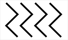 Graphic representation of a area symbol. A vertical line with a thickness of 0.6 mm, segmented at nodes every 4.00 mm (resulting in 5.66 mm segment length), starting at a 45° angle and bending by 90° at each node. As a result, the overall line runs vertically, although none of its segments are vertical.