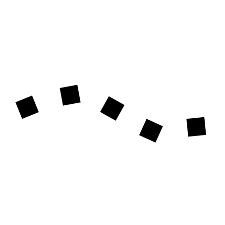 Graphic representation of a line symbol. A square with a side length of 2.00 mm repeated along the path every 5.00 mm.