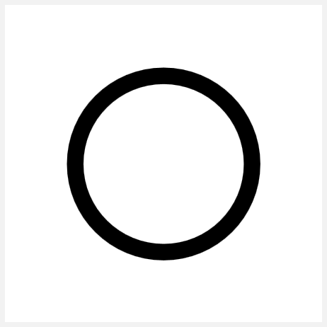 Graphic representation of a point symbol. Circle, thickness 0.6 mm