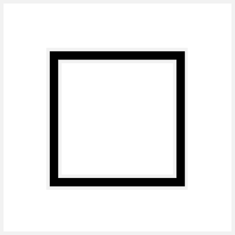 Graphic representation of a point symbol. A square with a thickness of 0.6 mm