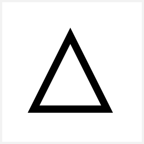 Graphic representation of a point symbol. An equilateral triangle with a thickness of 0.6 mm