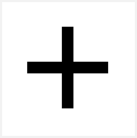 Graphic representation of a point symbol. Plus sign with thickness of 1 mm