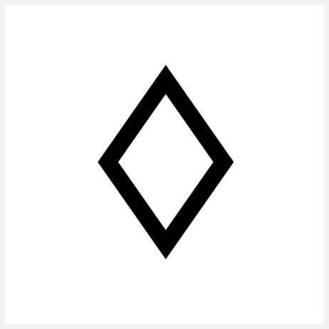 Graphic representation of a point symbol. A 0.6 mm thick rhombus