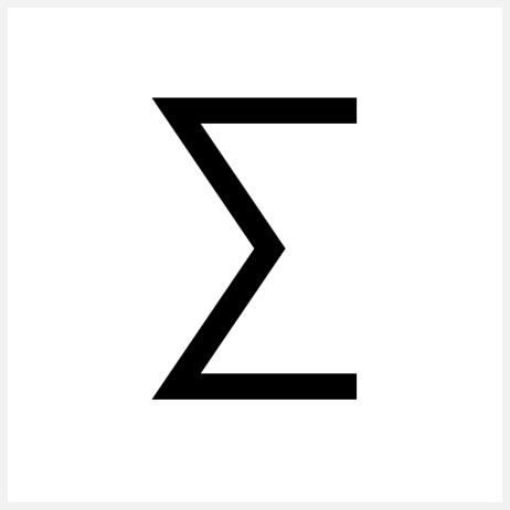 Graphic representation of a point symbol. Sigma (uppercase Greek letter), horizontally symmetrical